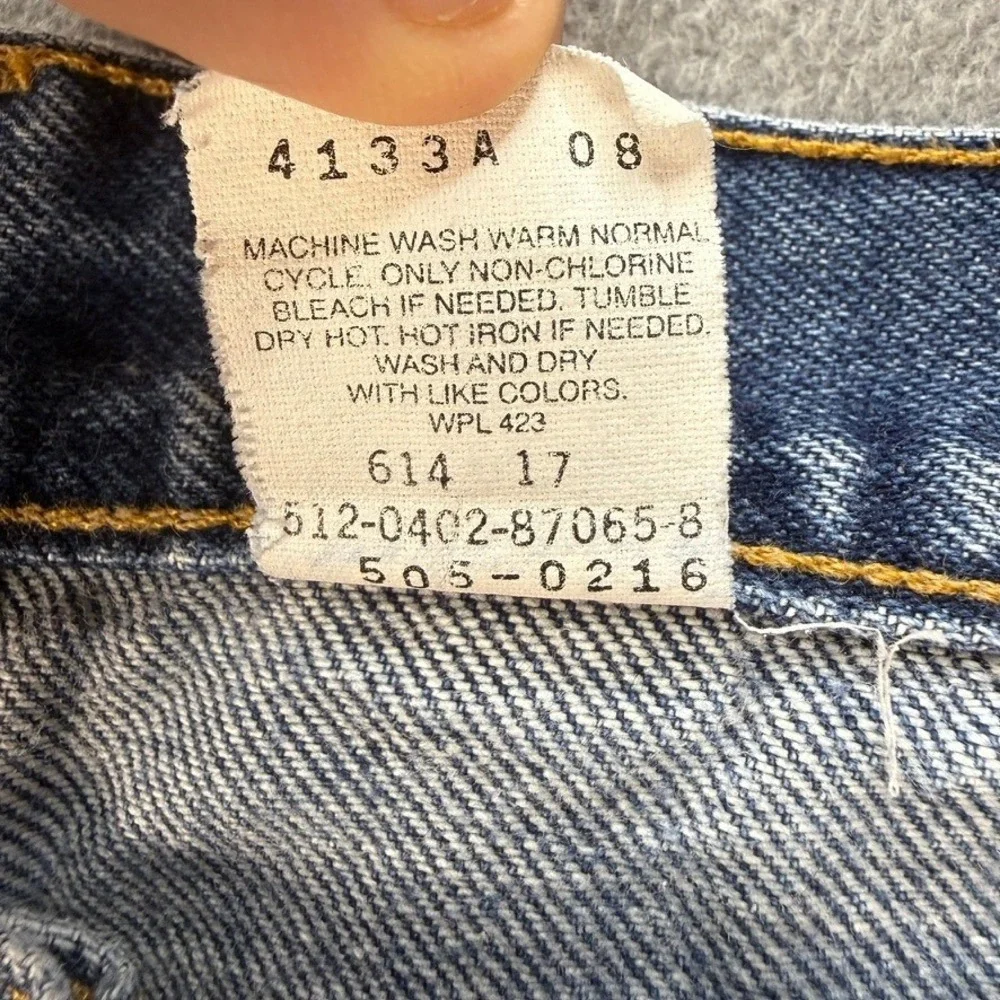 VTG Levis 505 Straight Leg Jeans 33x30 (FIt 30x29) Blue Faded Made in USA Work